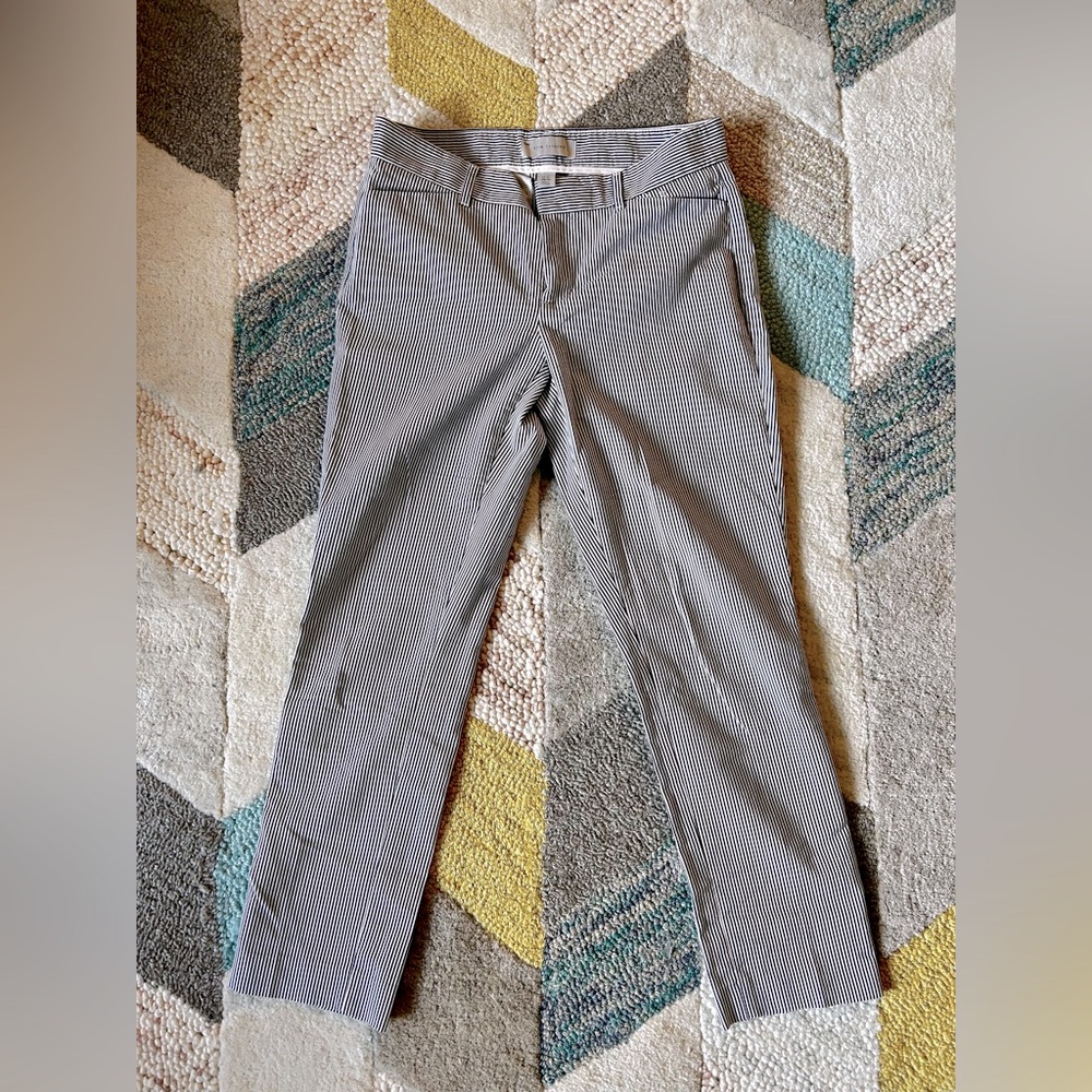 The gap Greg white striped Trouser Pants White Size 0 like new